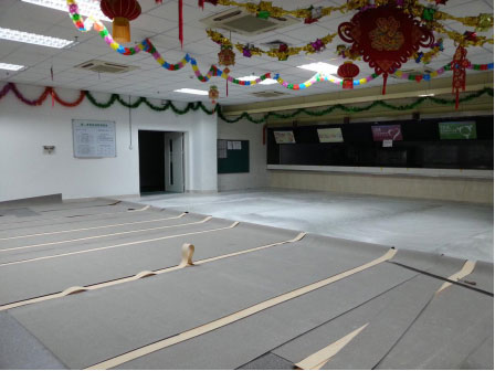 廣汽豐田食堂地面防滑改造&mdash;膠地板鋪設